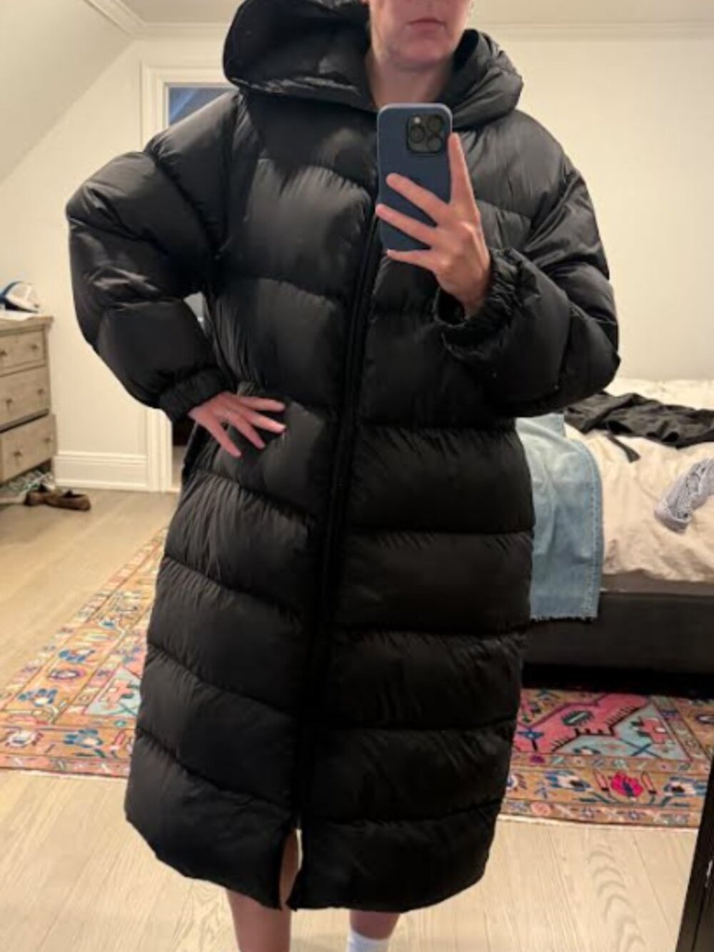 MaxMara Cube Long Puffer Black